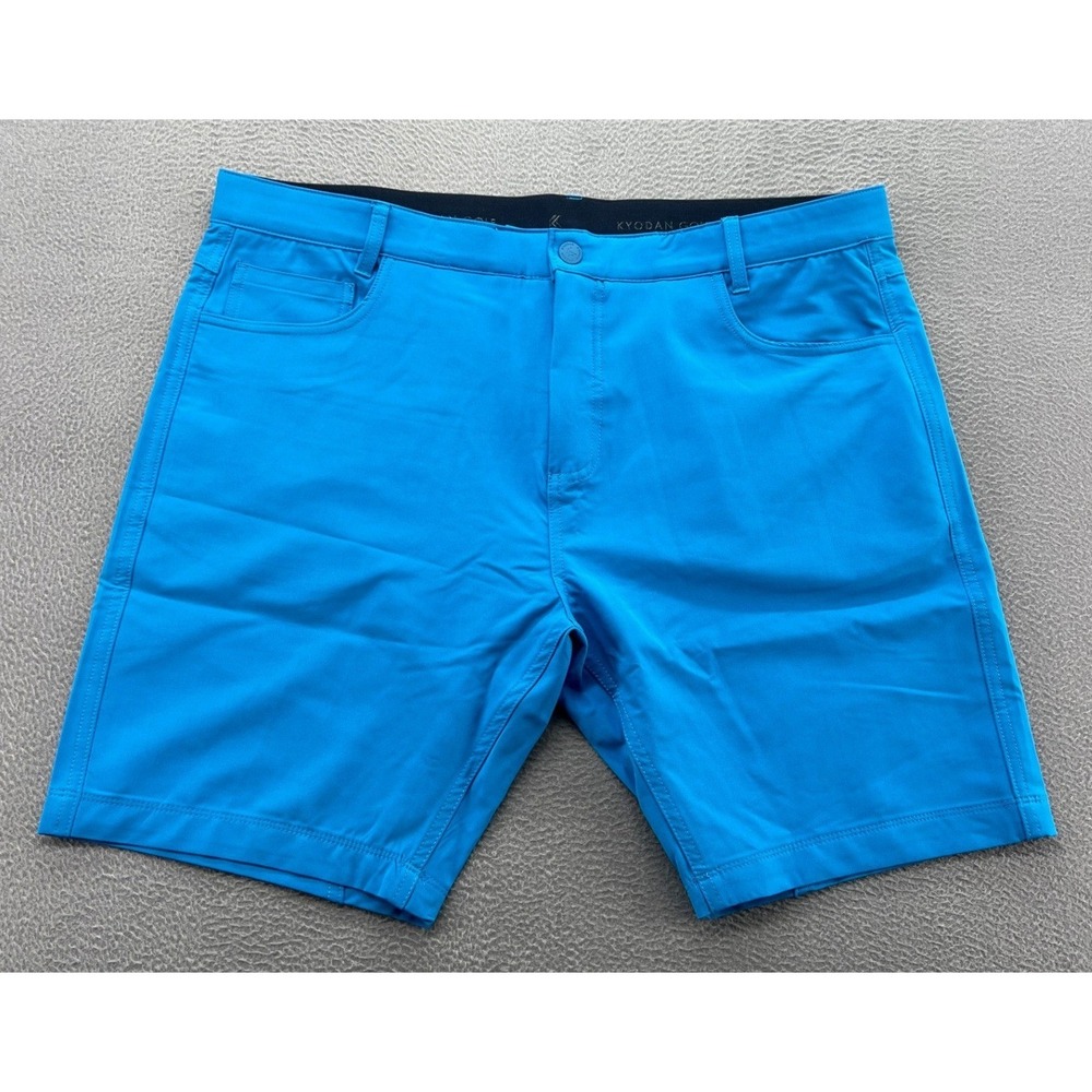 Kyodan Golf Shorts Mens 38 Blue Performance 5-Pocket Tech Flat Front